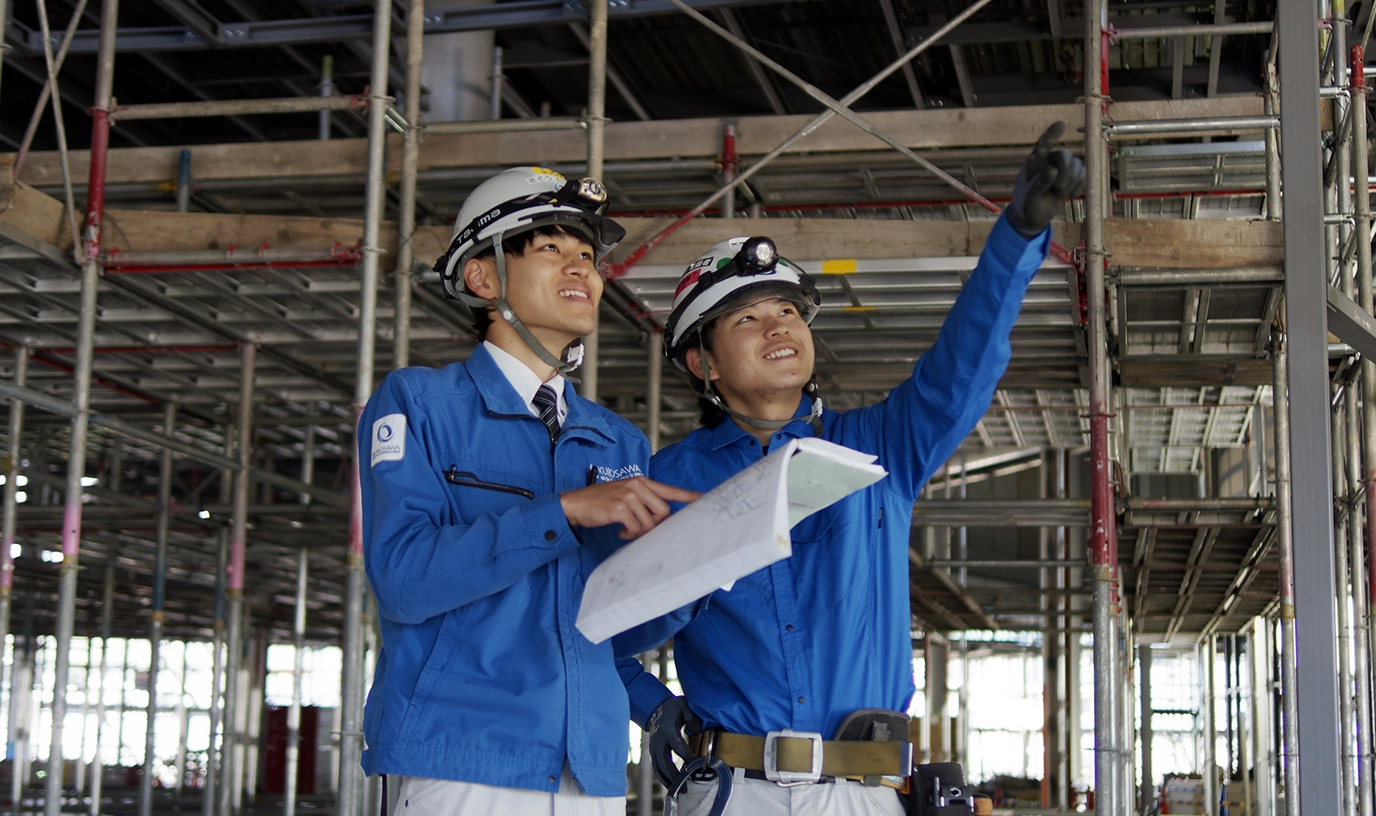 大型物件の施工現場にて